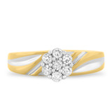 Photo of Cascade 1/3 ct tw. Diamond Round Cluster Engagement Ring 14K Yellow Gold [BT508YE-C000]