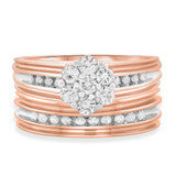 Photo of Braylin 2/3 Carat T.W. Diamond Round Cluster Bridal Set 10K Rose Gold [BR502R-C000]