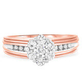Photo of Braylin 2/3 Carat T.W. Diamond Round Cluster Bridal Set 10K Rose Gold [BT502RE-C000]
