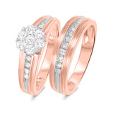Photo of Braylin 2/3 Carat T.W. Diamond Round Cluster Bridal Set 10K Rose Gold [BR502R-C000]