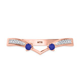Photo of Clema 1/7 CT. T.W. Sapphire and Diamond Ladies Wedding Band 14K Rose Gold [BT868RL]