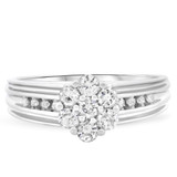 Photo of Braylin 2/3 Carat T.W. Diamond Round Cluster Bridal Set 10K White Gold [BT502WE-C000]