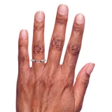 Photo of Clema 1/7 Carat T.W. Sapphire and Diamond Ladies Wedding Band 10K White Gold [BT868WL] [HT-3]