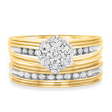 Photo of Braylin 2/3 Carat T.W. Diamond Round Cluster Bridal Set 10K Yellow Gold [BR502Y-C000]