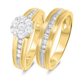 Photo of Braylin 2/3 Carat T.W. Diamond Round Cluster Bridal Set 10K Yellow Gold [BR502Y-C000]