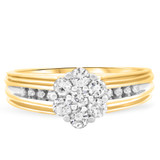 Photo of Braylin 2/3 Carat T.W. Diamond Round Cluster Bridal Set 14K Yellow Gold [BT502YE-C000]