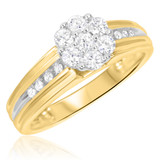 Photo of Braylin 2/3 Carat T.W. Diamond Round Cluster Bridal Set 14K Yellow Gold [BT502YE-C000]