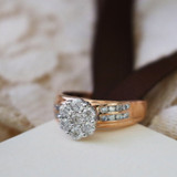 Photo of Kindred 7/8 ct tw. Diamond Round Cluster Engagement Ring 10K Rose Gold [BT511RE-C000]