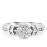 Photo of Bexley 3/4 Carat T.W. Diamond Round Cluster Bridal Set 10K White Gold [BT503WE-C000]