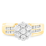 Photo of Kindred 7/8 ct tw. Diamond Round Cluster Engagement Ring 14K Yellow Gold [BT511YE-C000]