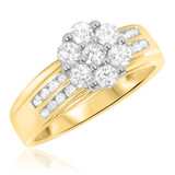 Photo of Kindred 7/8 ct tw. Diamond Round Cluster Engagement Ring 14K Yellow Gold [BT511YE-C000]