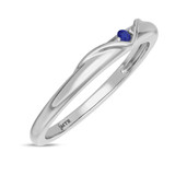 Photo of Neeja 1/20 Carat T.W. Sapphire and Diamond Ladies Wedding Band 14K White Gold [BT870WL]