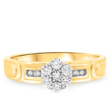 Photo of Willow 3/8 CT. T.W. Diamond Round Cluster Bridal Set 10K Yellow Gold [BT504YE-C000]