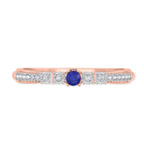 Photo of Magnol 1/6 Carat T.W. Sapphire and Diamond Ladies Wedding Band 10K Rose Gold [BT872RL]