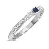 Photo of Magnol 1/6 CT. T.W. Sapphire and Diamond Ladies Wedding Band 14K White Gold [BT872WL]