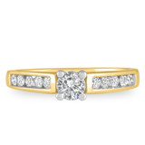 Photo of Kore 1 Carat T.W. Diamond Round Solitaire Bridal Set 14K Yellow Gold [BT505YE-R029]