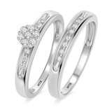 Photo of Gaia 1/5 Carat T.W. Diamond Round Cluster Bridal Set 10K White Gold [BR506W-C000]