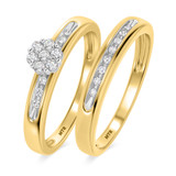 Photo of Gaia 1/5 Carat T.W. Diamond Round Cluster Bridal Set 10K Yellow Gold [BR506Y-C000]
