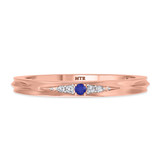 Photo of Irit 1/20 CT. T.W. Sapphire and Diamond Ladies Wedding Band 10K Rose Gold [BT874RL]
