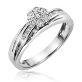 Photo of Adalyn 1/4 ct tw. Diamond Round Cluster Engagement Ring 14K White Gold [BT519WE-C000]
