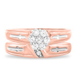 Photo of Neveah 1/3 Carat T.W. Diamond Round Cluster Bridal Set 10K Rose Gold [BR507R-C000]