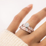 Photo of Neveah 1/3 Carat T.W. Diamond Round Cluster Bridal Set 14K Rose Gold [BR507R-C000]