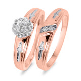 Photo of Neveah 1/3 Carat T.W. Diamond Round Cluster Bridal Set 14K Rose Gold [BR507R-C000]