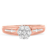 Photo of Neveah 1/3 Carat T.W. Diamond Round Cluster Bridal Set 14K Rose Gold [BT507RE-C000]