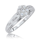 Photo of Neveah 1/3 Carat T.W. Diamond Round Cluster Bridal Set 10K White Gold [BT507WE-C000]