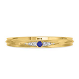 Photo of Irit 1/20 CT. T.W. Sapphire and Diamond Ladies Wedding Band 10K Yellow Gold [BT874YL]