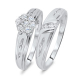 Photo of Neveah 1/3 Carat T.W. Diamond Round Cluster Bridal Set 14K White Gold [BR507W-C000]