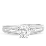 Photo of Neveah 1/3 Carat T.W. Diamond Round Cluster Bridal Set 14K White Gold [BT507WE-C000]