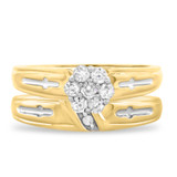 Photo of Neveah 1/3 Carat T.W. Diamond Round Cluster Bridal Set 14K Yellow Gold [BR507Y-C000]