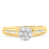 Photo of Neveah 1/3 Carat T.W. Diamond Round Cluster Bridal Set 14K Yellow Gold [BT507YE-C000]