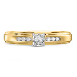 Photo of Effete 1/8 ct tw. Diamond Round Cluster Engagement Ring 14K Yellow Gold [BT521YE-C000]