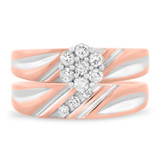 Photo of Cascade 3/8 Carat T.W. Diamond Round Cluster Bridal Set 10K Rose Gold [BR508R-C000]