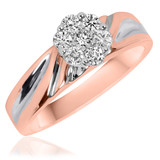 Photo of Cascade 3/8 Carat T.W. Diamond Round Cluster Bridal Set 10K Rose Gold [BT508RE-C000]