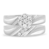 Photo of Cascade 3/8 Carat T.W. Diamond Round Cluster Bridal Set 10K White Gold [BR508W-C000]