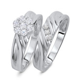 Photo of Cascade 3/8 Carat T.W. Diamond Round Cluster Bridal Set 14K White Gold [BR508W-C000]