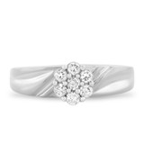 Photo of Cascade 3/8 Carat T.W. Diamond Round Cluster Bridal Set 14K White Gold [BT508WE-C000]
