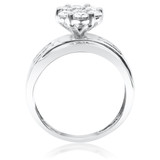 Photo of Cascade 3/8 Carat T.W. Diamond Round Cluster Bridal Set 14K White Gold [BT508WE-C000]