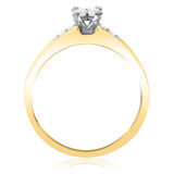 Photo of Amor 1/5 ct tw. Diamond Princess Cluster Engagement Ring 10K Yellow Gold [BT522YE-C000]