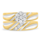 Photo of Cascade 3/8 Carat T.W. Diamond Round Cluster Bridal Set 14K Yellow Gold [BR508Y-C000]