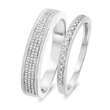 Photo of Camille 1/4 ct tw. Diamond Wedding Band Set 14K White Gold [WB850W]