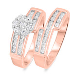 Photo of Annalise 1 1/10 CT. T.W. Diamond Round Cluster Bridal Set 14K Rose Gold [BR510R-C000]
