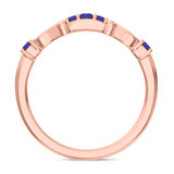 Photo of Garland 1/5 CT. T.W. Sapphire and Diamond Ladies Wedding Band 10K Rose Gold [BT879RL]