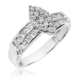 Photo of Marquis Nomadic 5/8 ct tw. Diamond Marquise Cluster Engagement Ring 10K White Gold [BT527WE-C000]