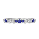 Photo of Garland 1/5 CT. T.W. Sapphire and Diamond Ladies Wedding Band 14K White Gold [BT879WL]