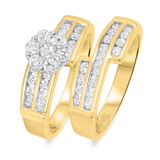 Photo of Annalise 1 1/10 CT. T.W. Diamond Round Cluster Bridal Set 14K Yellow Gold [BR510Y-C000]