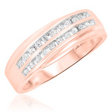 Photo of Kindred 1 1/6 CT. T.W. Diamond Round Cluster Bridal Set 10K Rose Gold [BT511RL]